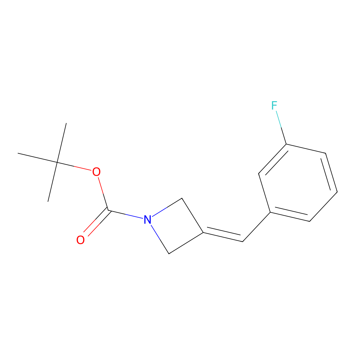 Tert-butyl 3-[(3-fluorophenyl)methylidene]azetidine-1-carboxylate molecular structure, CAS 2138203-50-4