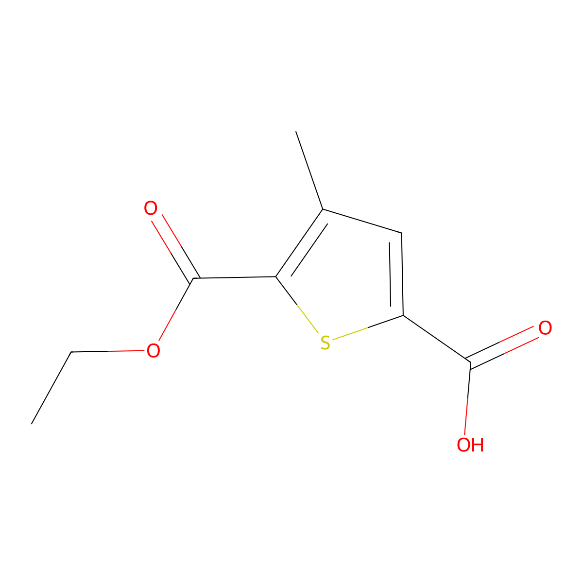 5-(Ethoxycarbonyl)-4-methylthiophene-2-carboxylic acid molecular structure, CAS 2138203-69-5