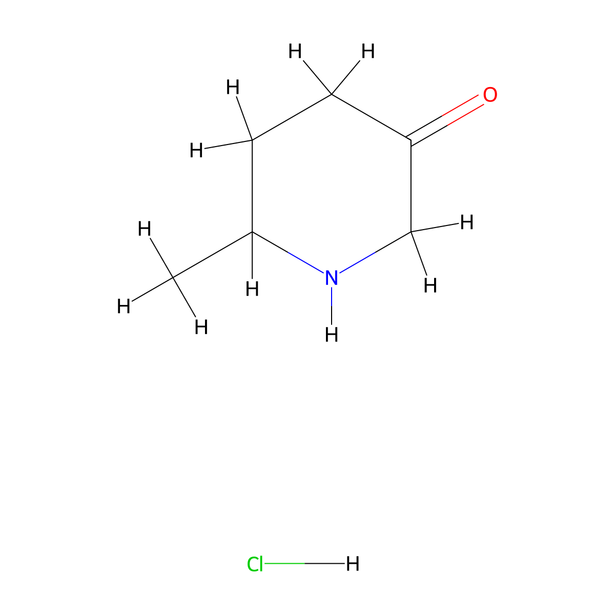 6-Methylpiperidin-3-one hydrochloride molecular structure, CAS 2138204-13-2