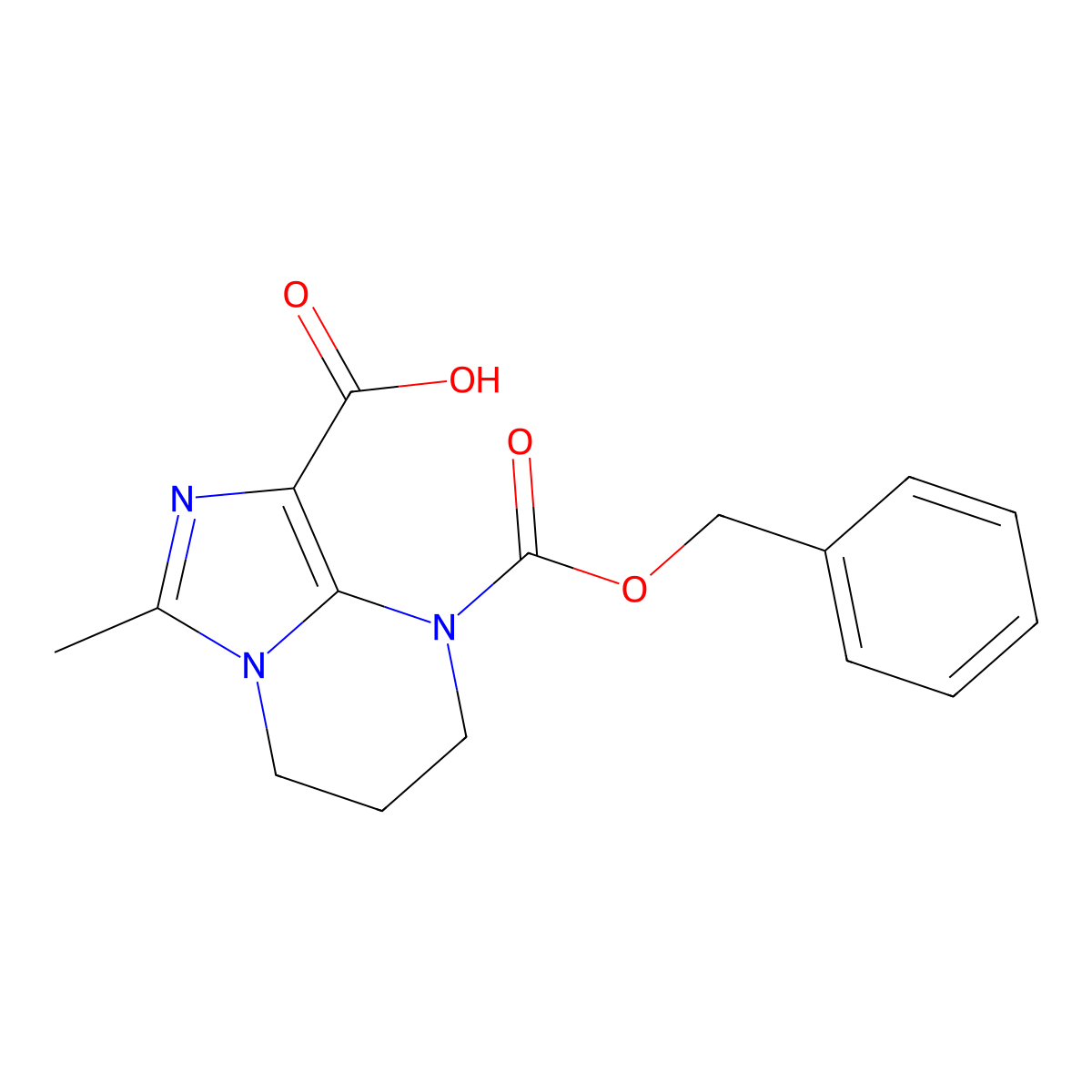 1-[(benzyloxy)carbonyl]-6-methyl-1H,2H,3H,4H-imidazo[1,5-a]pyrimidine-8-carboxylic acid molecular structure, CAS 2138204-49-4