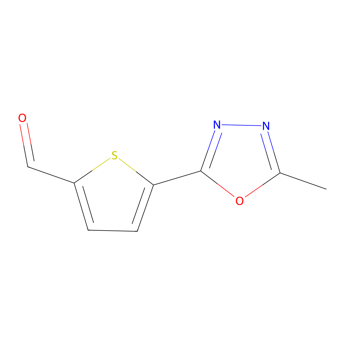 5-(5-Methyl-1,3,4-oxadiazol-2-yl)thiophene-2-carbaldehyde molecular structure, CAS 2138205-03-3