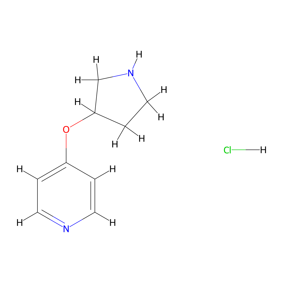 4-(Pyrrolidin-3-yloxy)pyridine hydrochloride molecular structure, CAS 2138205-18-0