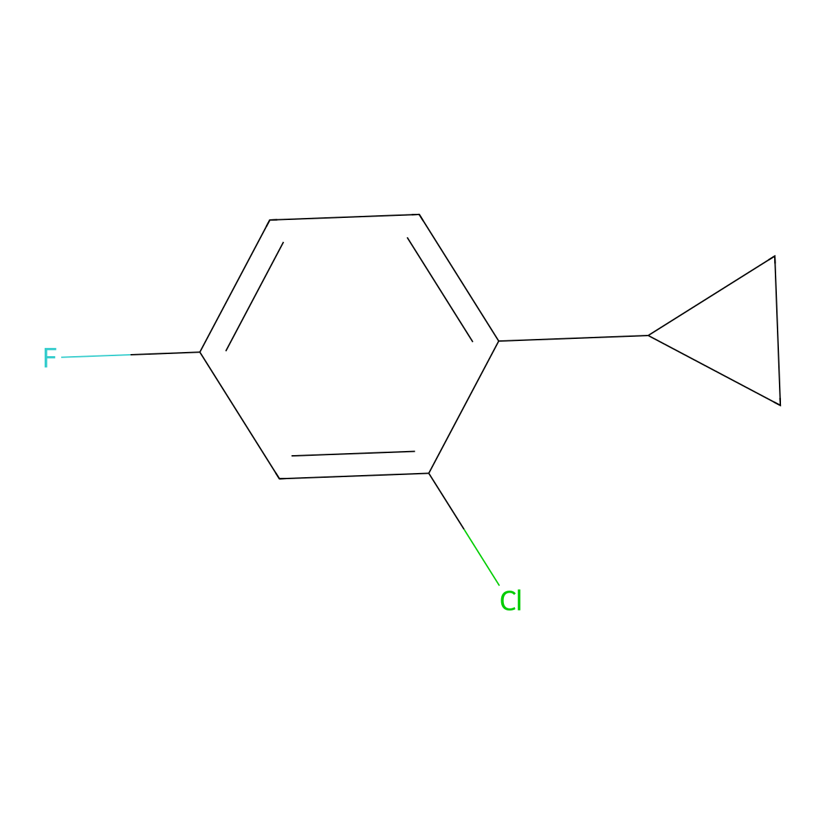 2-Chloro-1-cyclopropyl-4-fluorobenzene molecular structure, CAS 2138205-87-3
