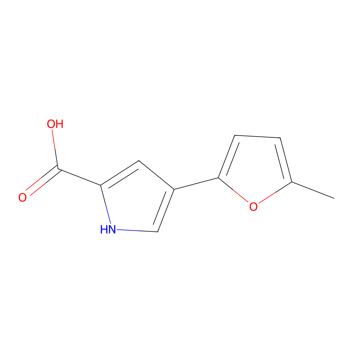 4-(5-methylfuran-2-yl)-1H-pyrrole-2-carboxylic acid molecular structure, CAS 2138206-76-3