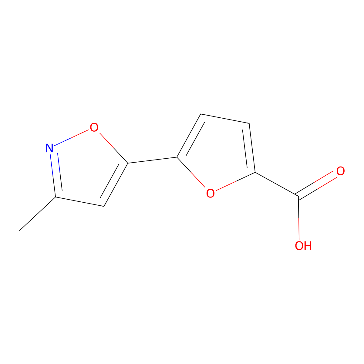 5-(3-Methyl-1,2-oxazol-5-yl)furan-2-carboxylic acid molecular structure, CAS 2138206-86-5