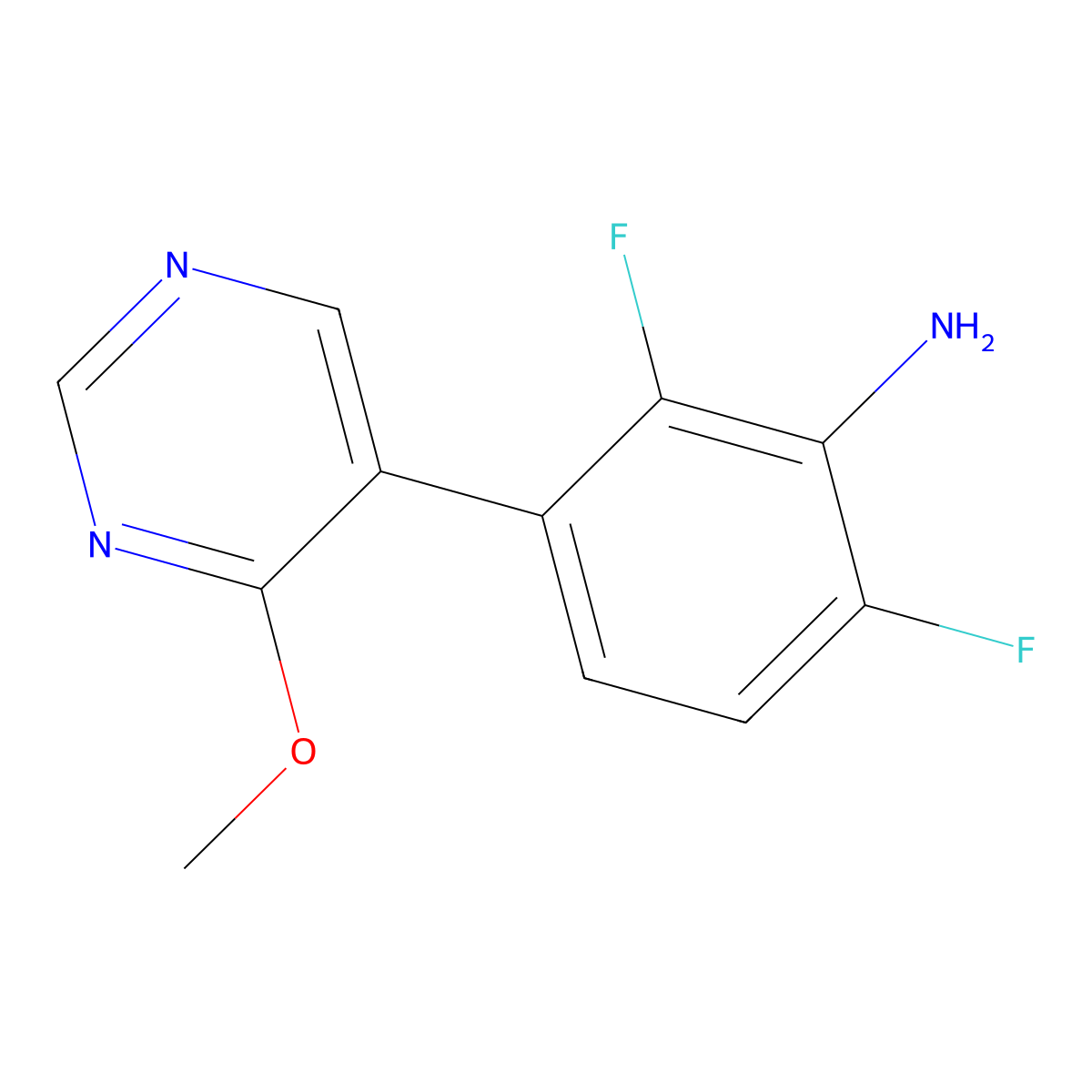 2,6-Difluoro-3-(4-methoxypyrimidin-5-yl)aniline molecular structure, CAS 2138207-01-7