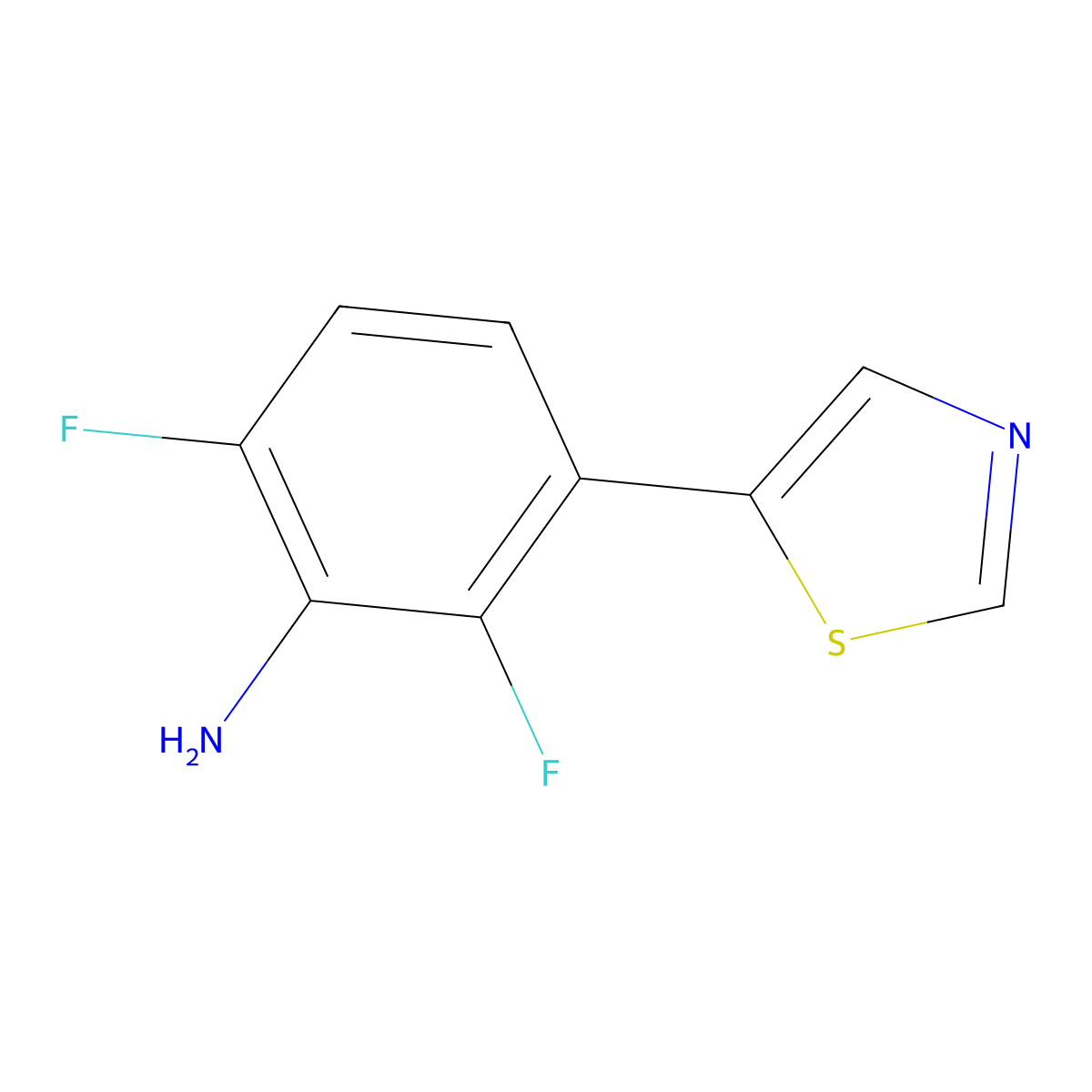 2,6-Difluoro-3-(1,3-thiazol-5-yl)aniline molecular structure, CAS 2138207-17-5