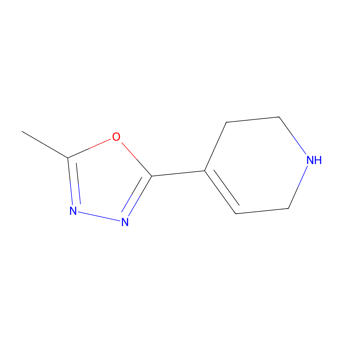 4-(5-Methyl-1,3,4-oxadiazol-2-yl)-1,2,3,6-tetrahydropyridine molecular structure, CAS 2138208-23-6