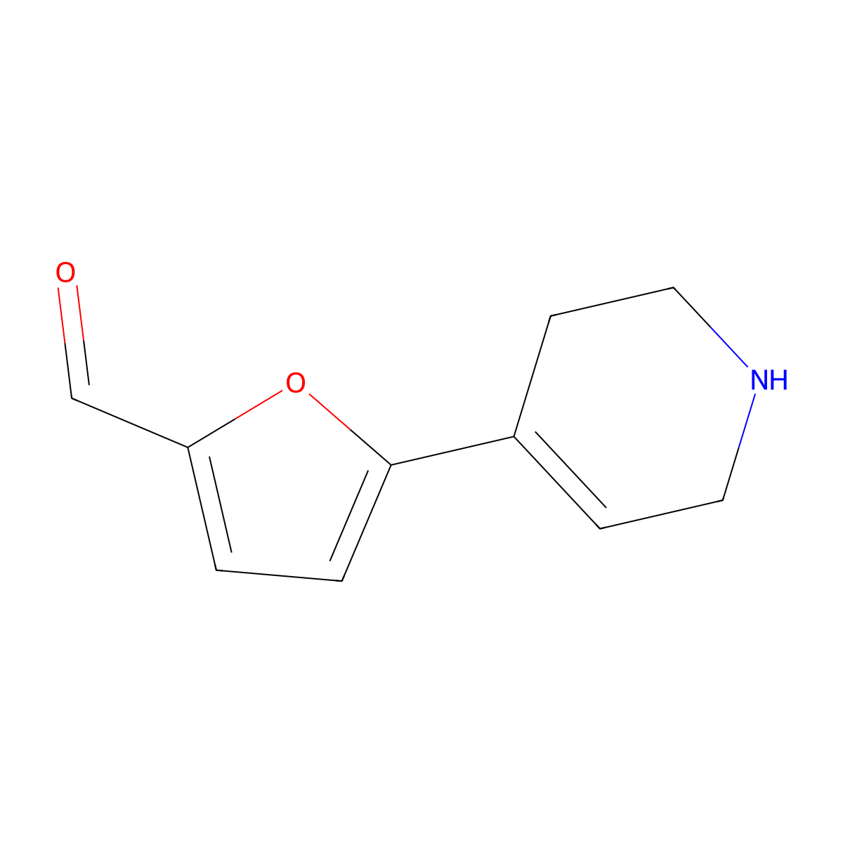 5-(1,2,3,6-Tetrahydropyridin-4-yl)furan-2-carbaldehyde molecular structure, CAS 2138208-28-1