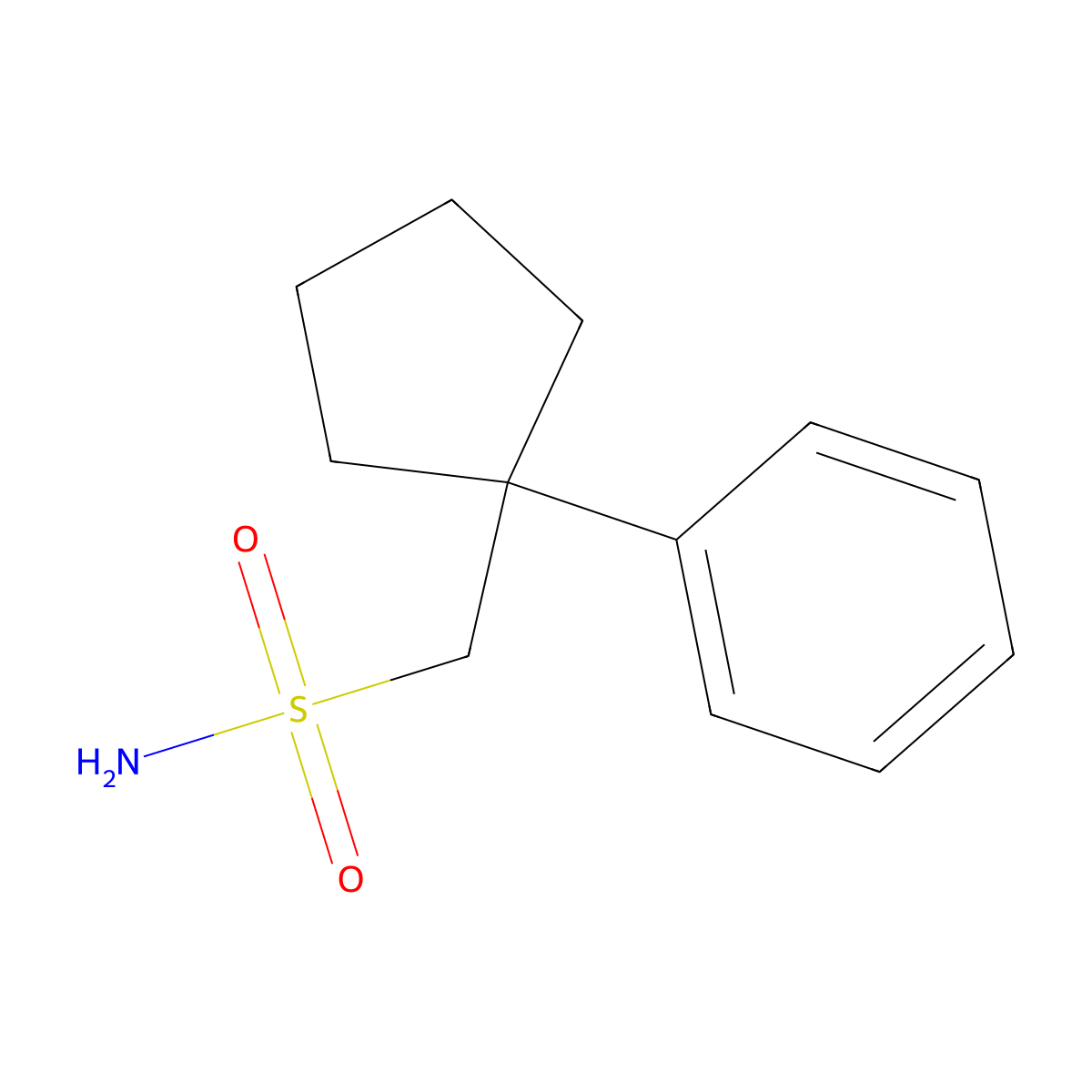 (1-Phenylcyclopentyl)methanesulfonamide molecular structure, CAS 2138209-27-3