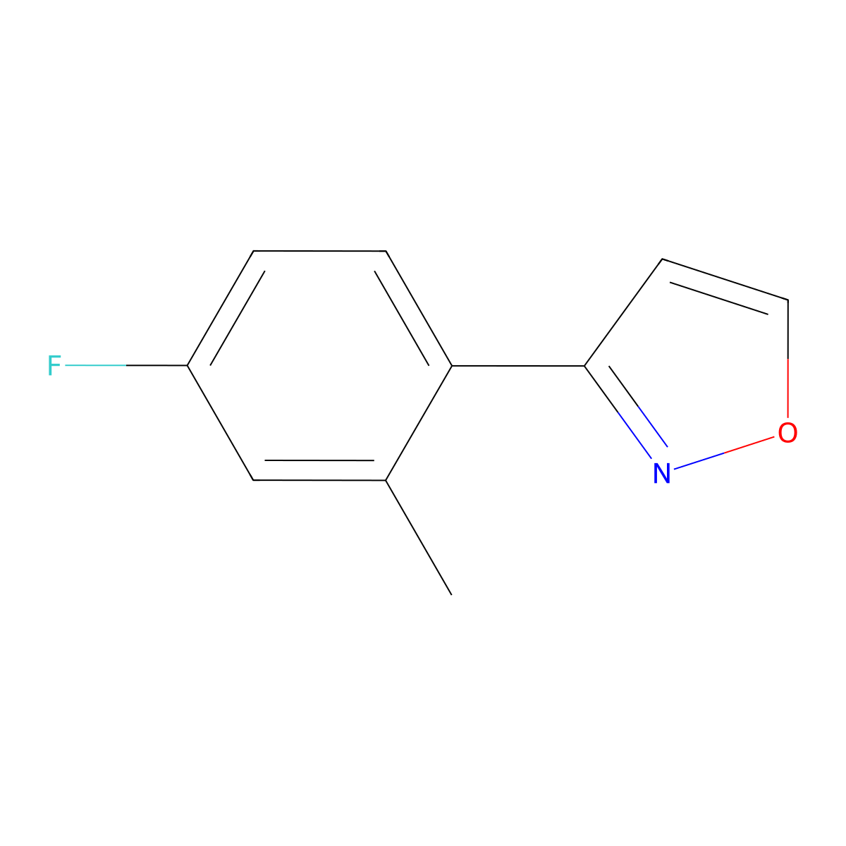 3-(4-Fluoro-2-methylphenyl)-1,2-oxazole molecular structure, CAS 2138209-80-8