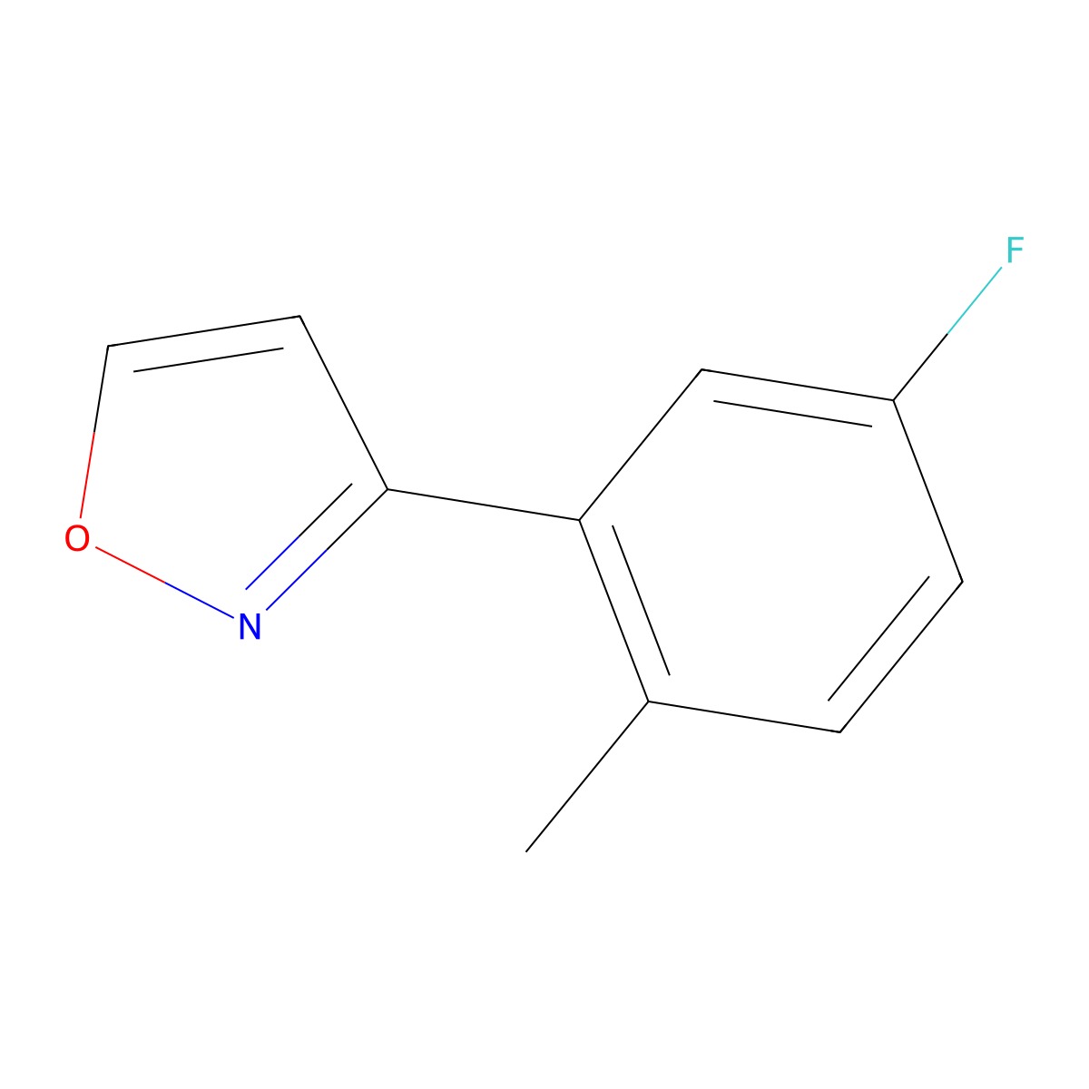 3-(5-Fluoro-2-methylphenyl)-1,2-oxazole molecular structure, CAS 2138209-89-7