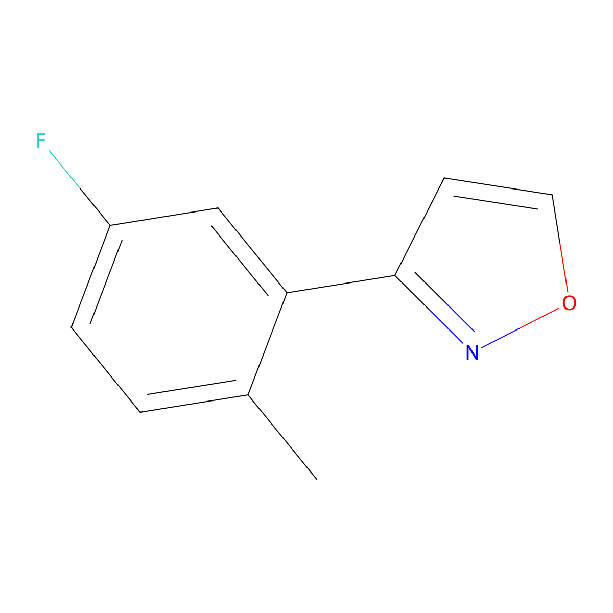 3-(5-Fluoro-2-methylphenyl)-1,2-oxazole molecular structure, CAS 2138209-89-7