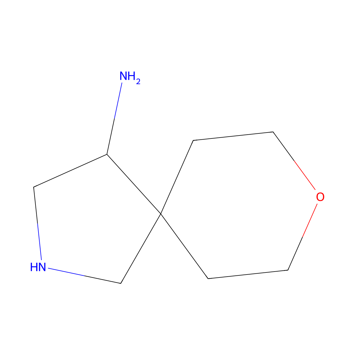 8-Oxa-2-azaspiro[4.5]decan-4-amine molecular structure, CAS 2138210-74-7