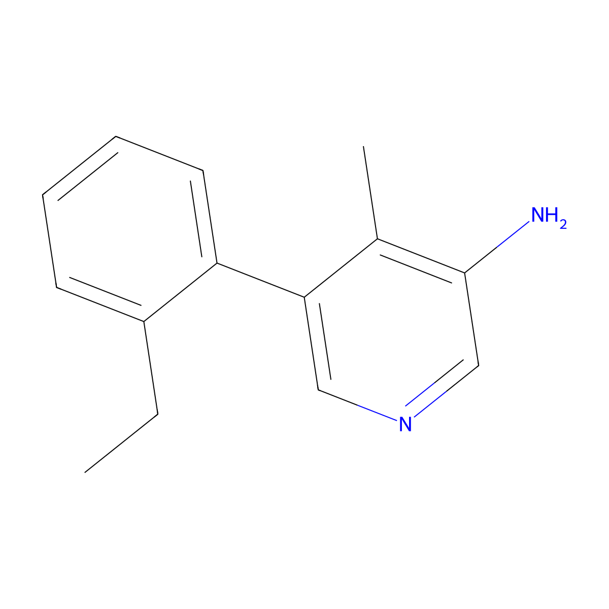 5-(2-Ethylphenyl)-4-methylpyridin-3-amine molecular structure, CAS 2138211-26-2