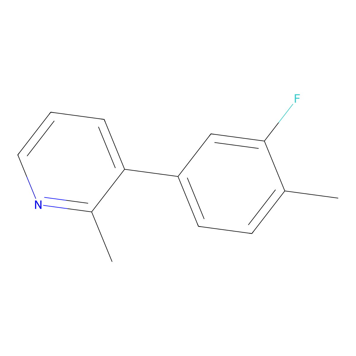3-(3-Fluoro-4-methylphenyl)-2-methylpyridine molecular structure, CAS 2138211-36-4