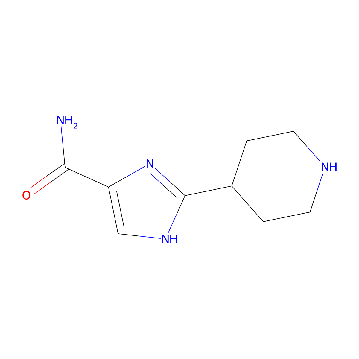 2-(piperidin-4-yl)-1H-imidazole-4-carboxamide molecular structure, CAS 2138211-74-0