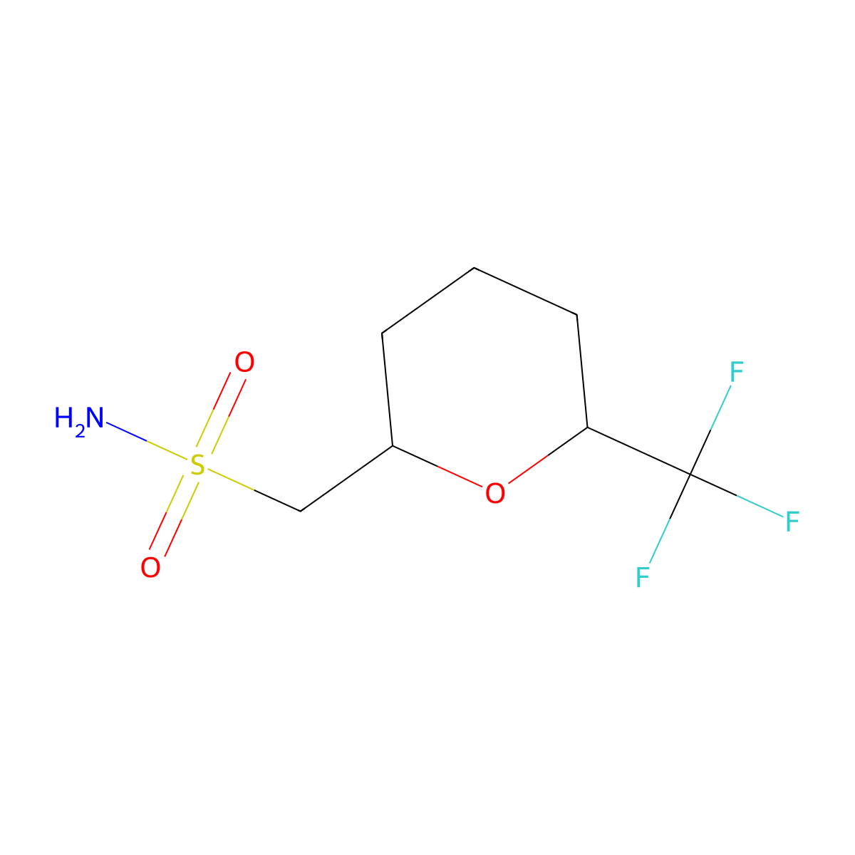 [6-(Trifluoromethyl)oxan-2-yl]methanesulfonamide molecular structure, CAS 2138211-93-3