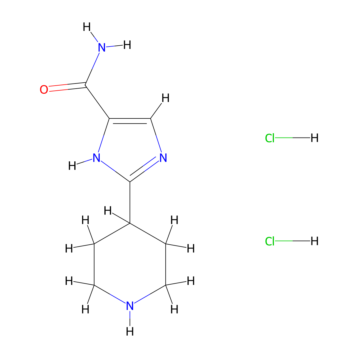 2-(piperidin-4-yl)-1H-imidazole-4-carboxamide dihydrochloride molecular structure, CAS 2138212-77-6