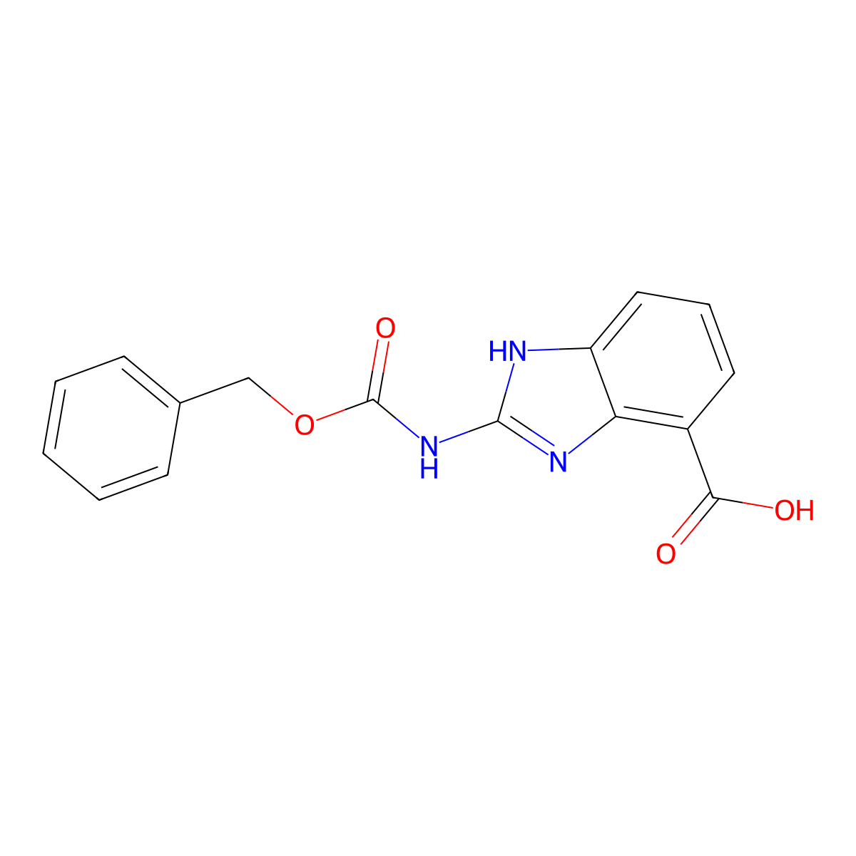 2-{[(benzyloxy)carbonyl]amino}-1H-1,3-benzodiazole-4-carboxylic acid molecular structure, CAS 2138212-84-5