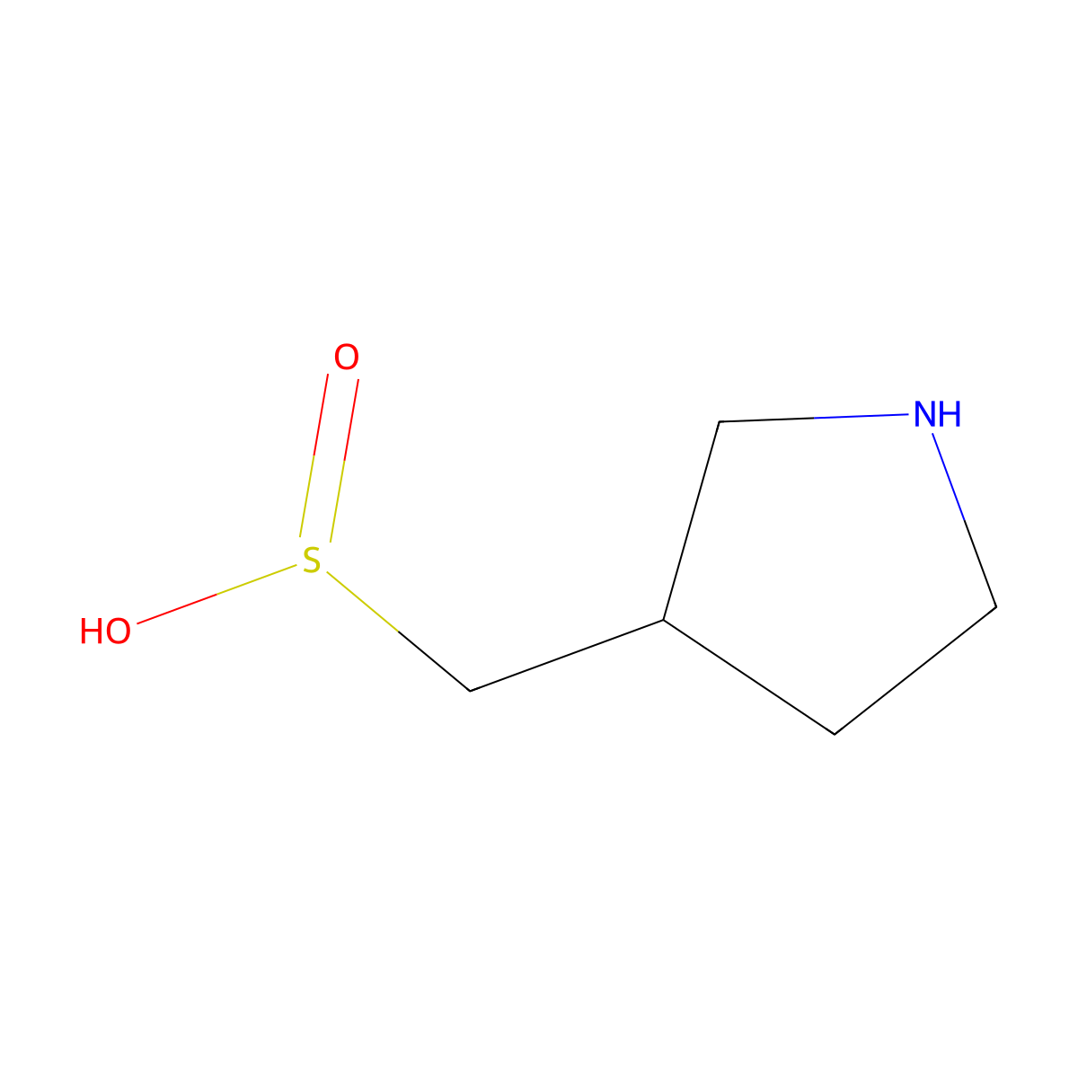 (Pyrrolidin-3-yl)methanesulfinic acid molecular structure, CAS 2138213-07-5