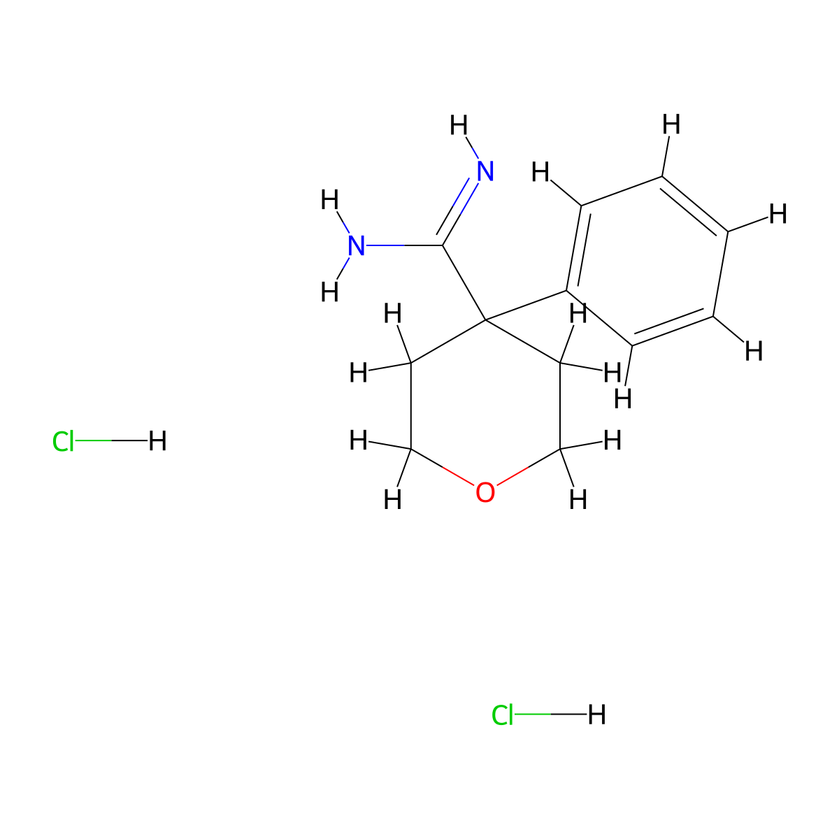 4-Phenyloxane-4-carboximidamide dihydrochloride molecular structure, CAS 2138213-54-2