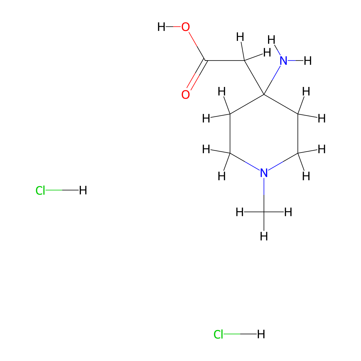 2-(4-Amino-1-methylpiperidin-4-yl)acetic acid dihydrochloride molecular structure, CAS 2138213-57-5