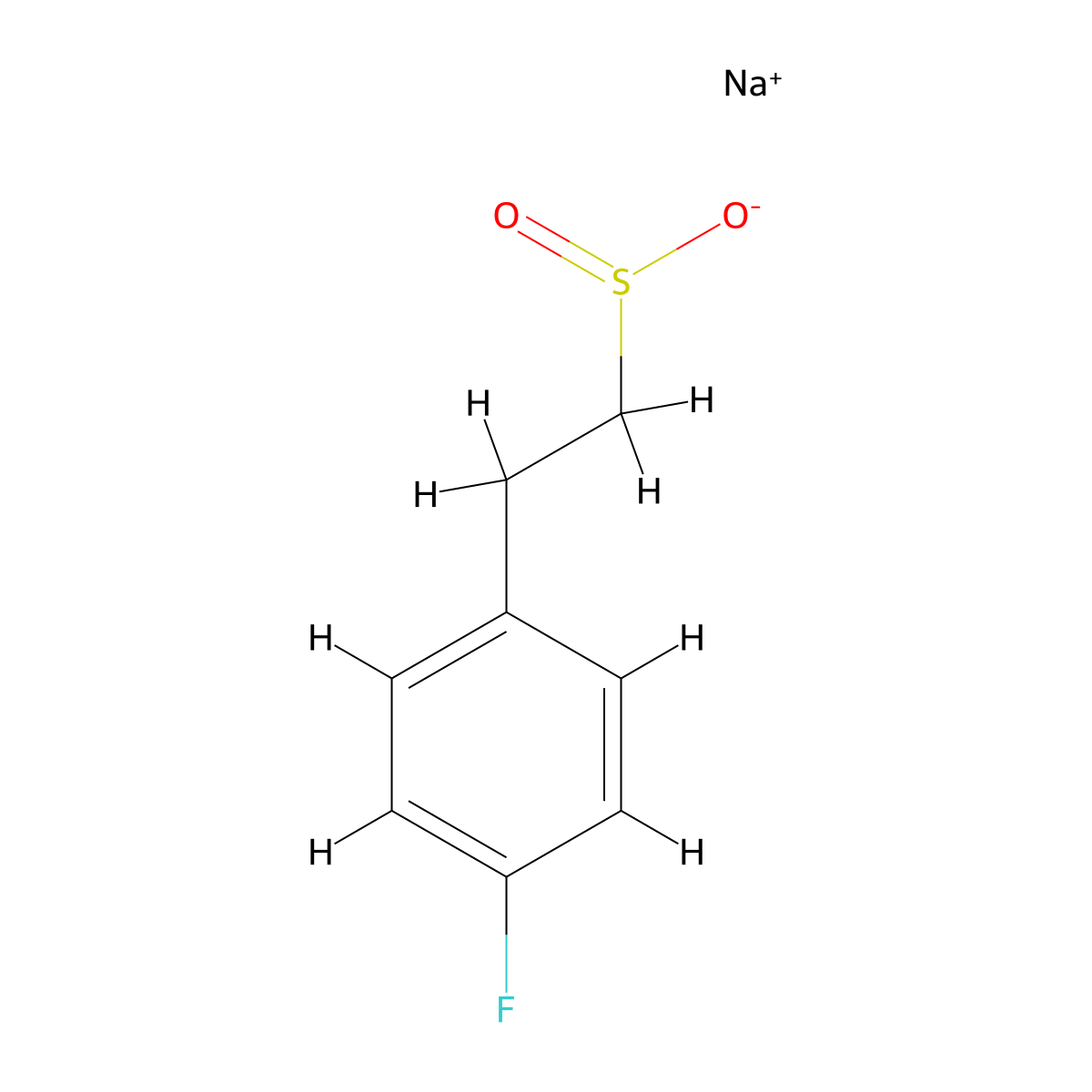 Sodium 2-(4-fluorophenyl)ethane-1-sulfinate molecular structure, CAS 2138213-62-2
