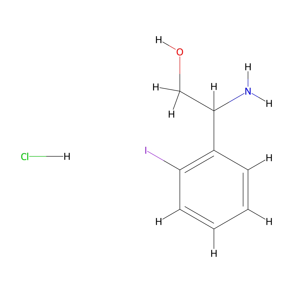 2-Amino-2-(2-iodophenyl)ethan-1-ol hydrochloride molecular structure, CAS 2138213-69-9