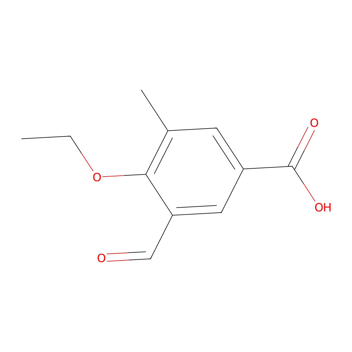 4-Ethoxy-3-formyl-5-methylbenzoic acid molecular structure, CAS 2138215-41-3