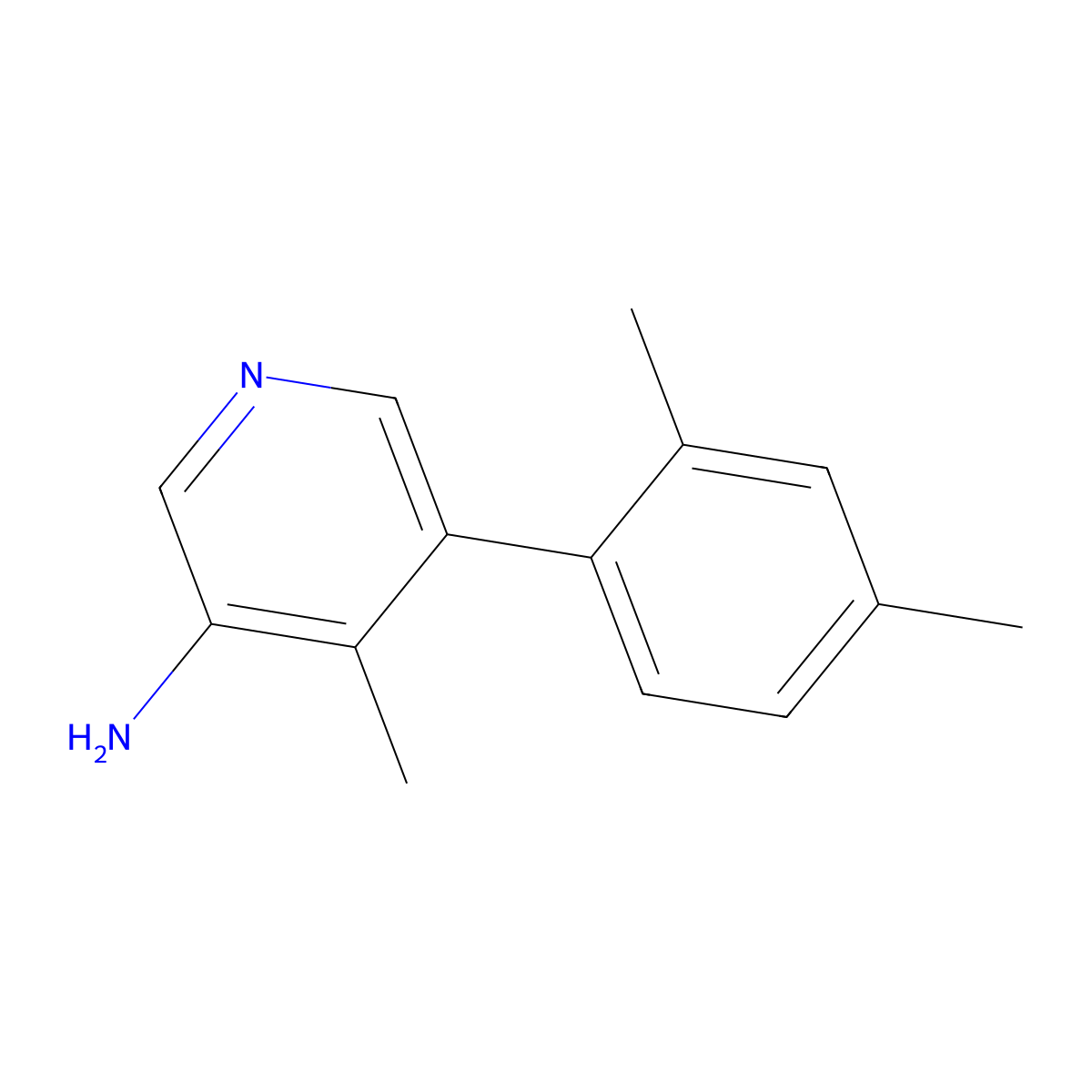 5-(2,4-Dimethylphenyl)-4-methylpyridin-3-amine molecular structure, CAS 2138216-09-6