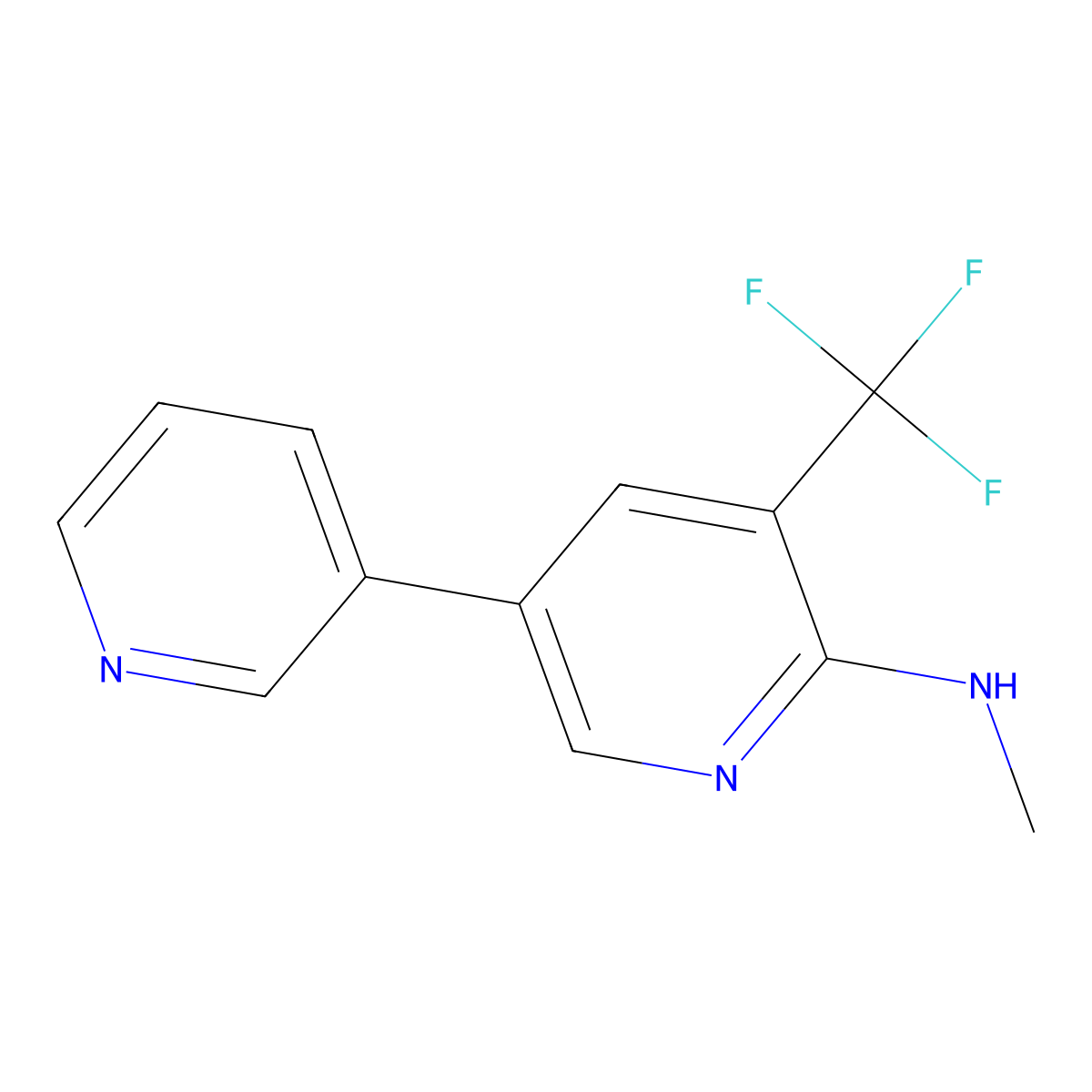N-methyl-5-(pyridin-3-yl)-3-(trifluoromethyl)pyridin-2-amine molecular structure, CAS 2138216-37-0