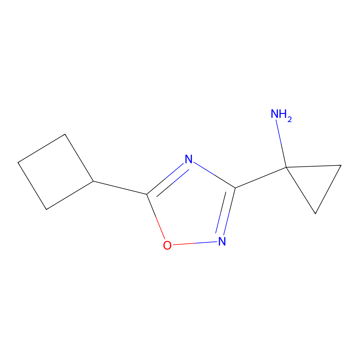 1-(5-Cyclobutyl-1,2,4-oxadiazol-3-yl)cyclopropan-1-amine molecular structure, CAS 2138216-52-9