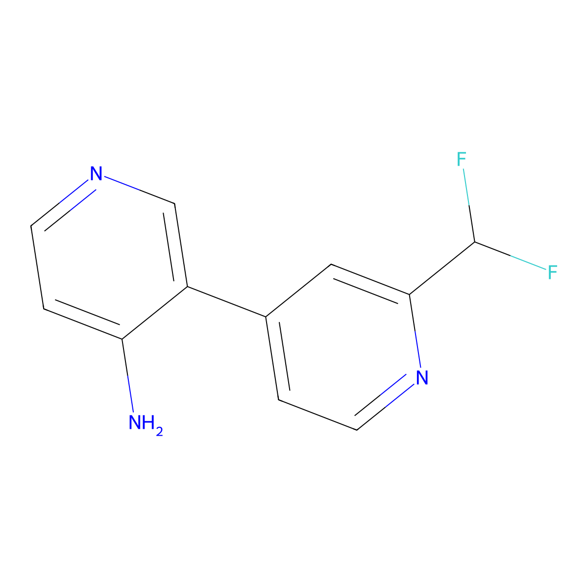 3-[2-(Difluoromethyl)pyridin-4-yl]pyridin-4-amine molecular structure, CAS 2138216-74-5