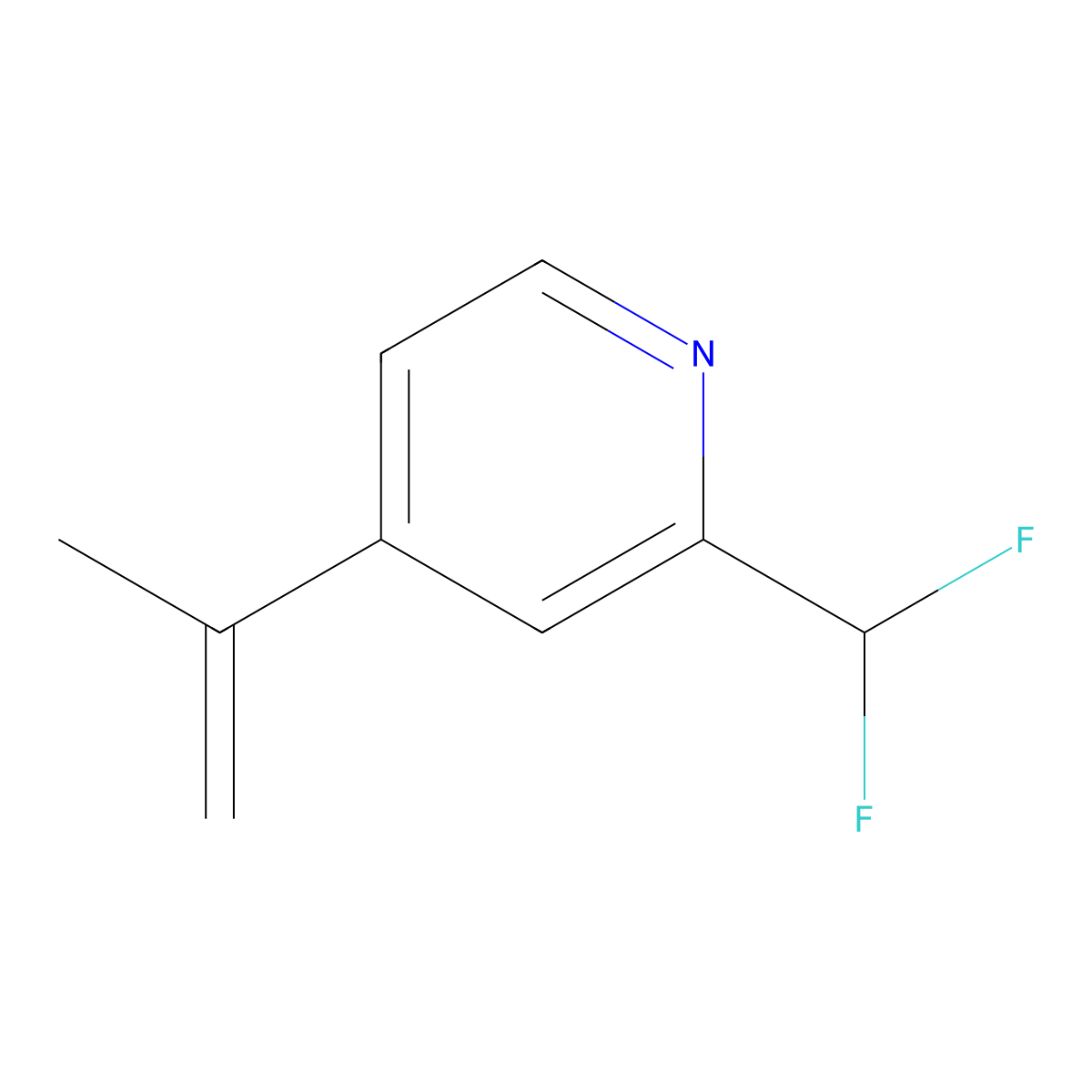 2-(Difluoromethyl)-4-(prop-1-en-2-yl)pyridine molecular structure, CAS 2138216-81-4