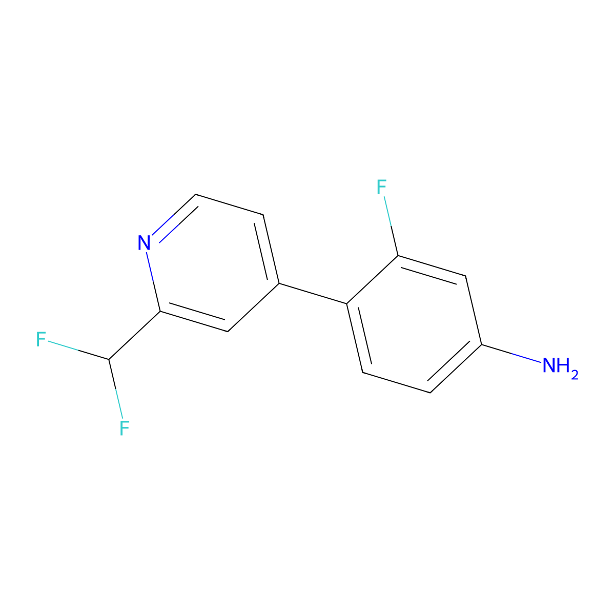 4-[2-(Difluoromethyl)pyridin-4-yl]-3-fluoroaniline molecular structure, CAS 2138216-91-6