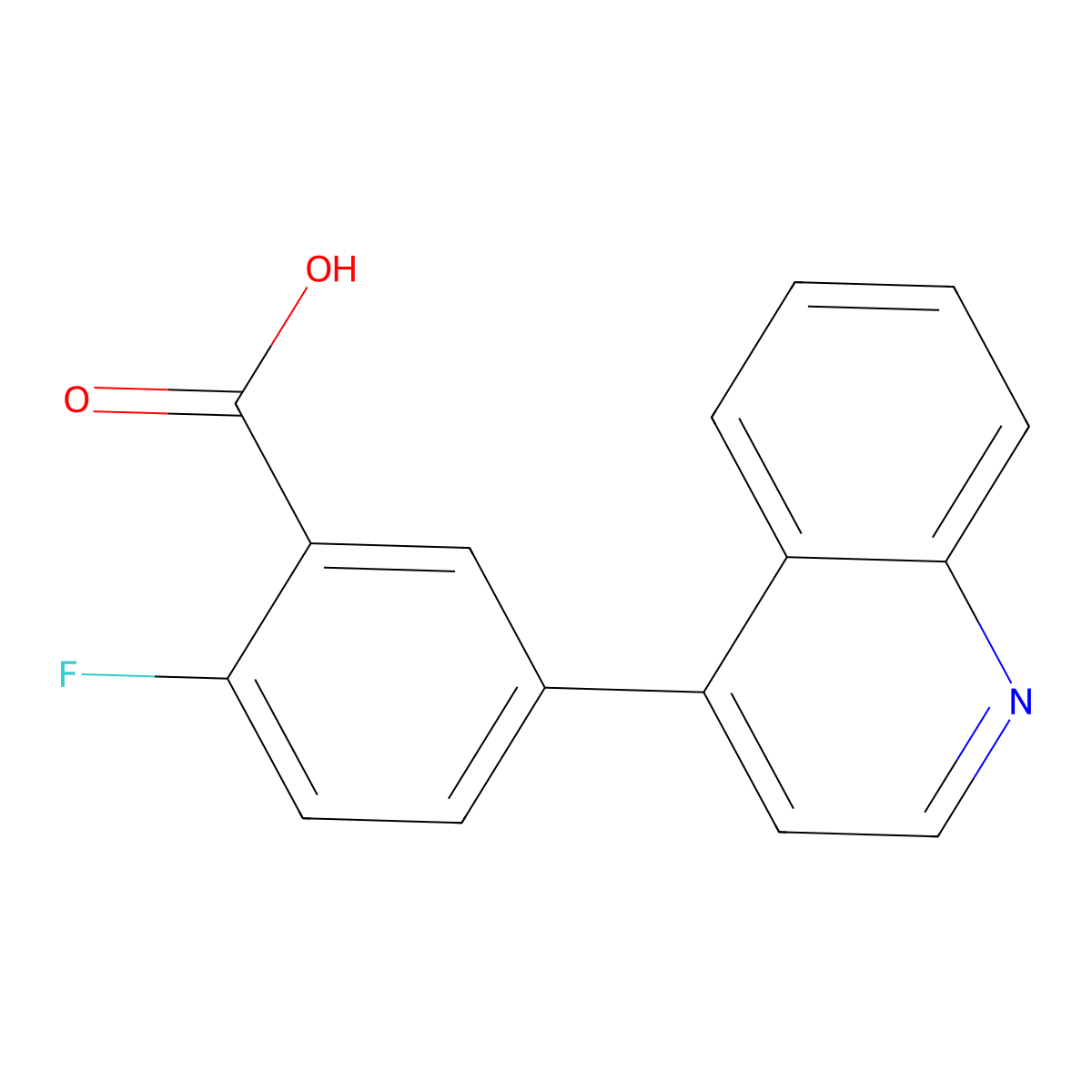 2-Fluoro-5-(quinolin-4-yl)benzoic acid molecular structure, CAS 2138216-93-8