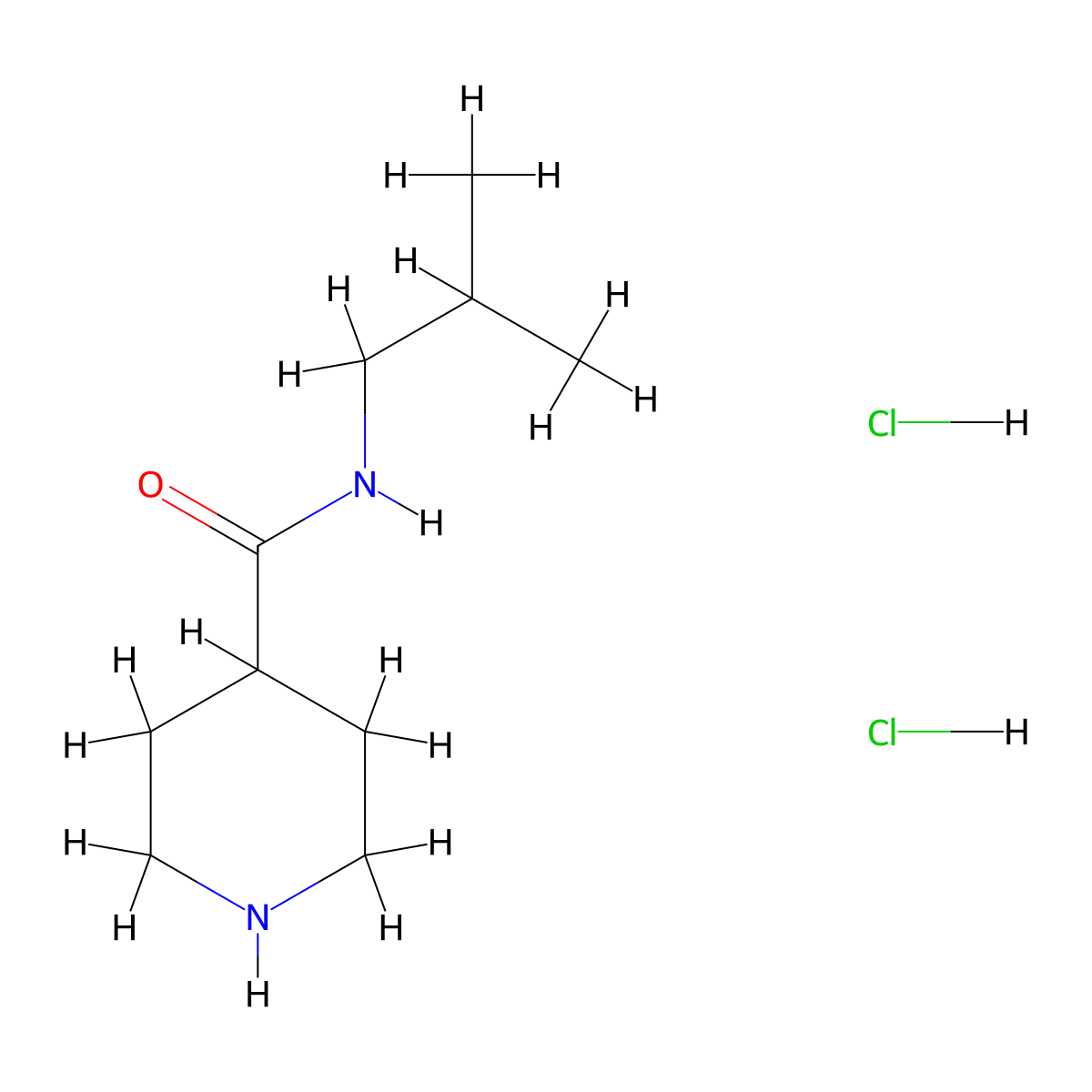 N-(2-methylpropyl)piperidine-4-carboxamide dihydrochloride molecular structure, CAS 2138217-14-6