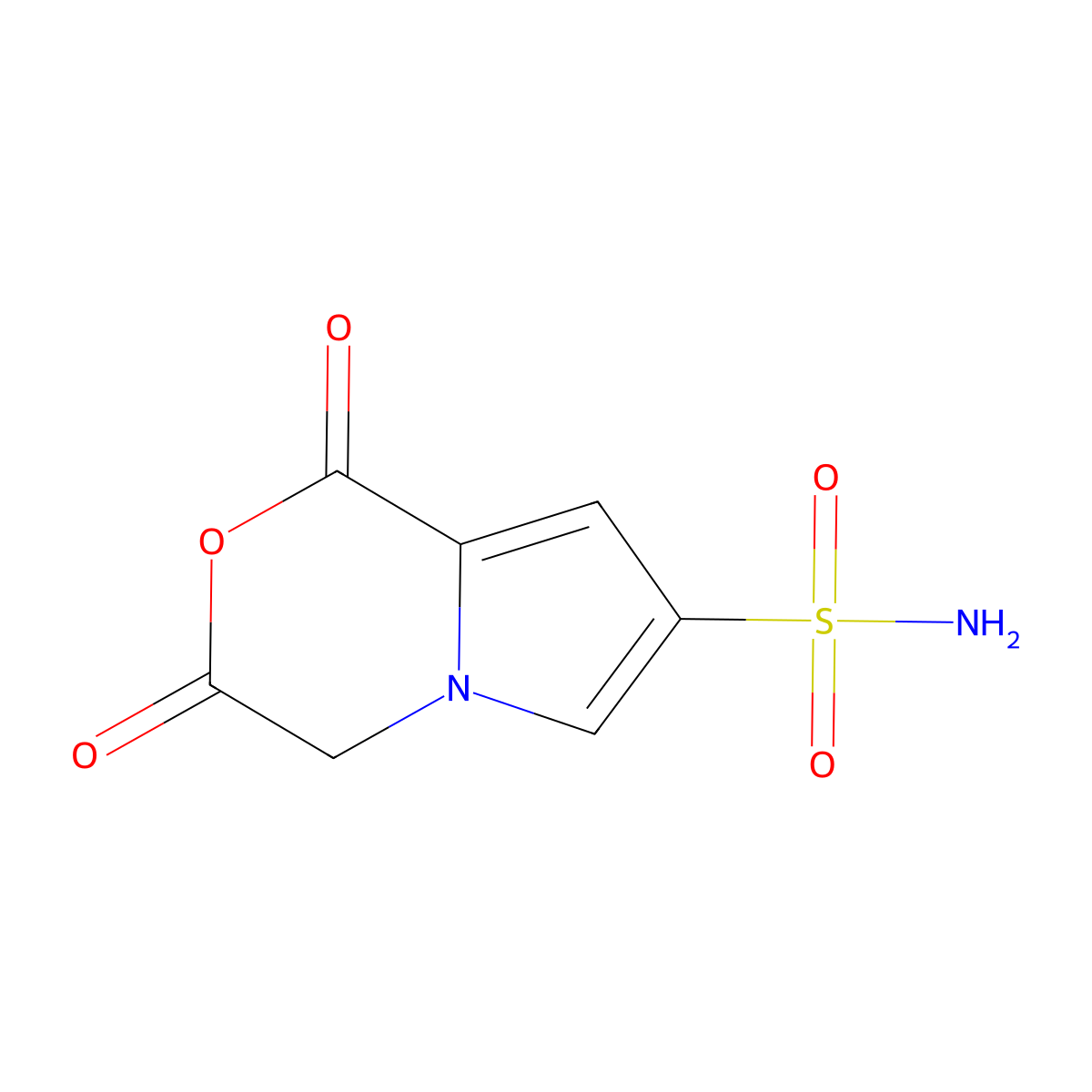 1,3-dioxo-1H,3H,4H-pyrrolo[2,1-c][1,4]oxazine-7-sulfonamide molecular structure, CAS 2138217-17-9