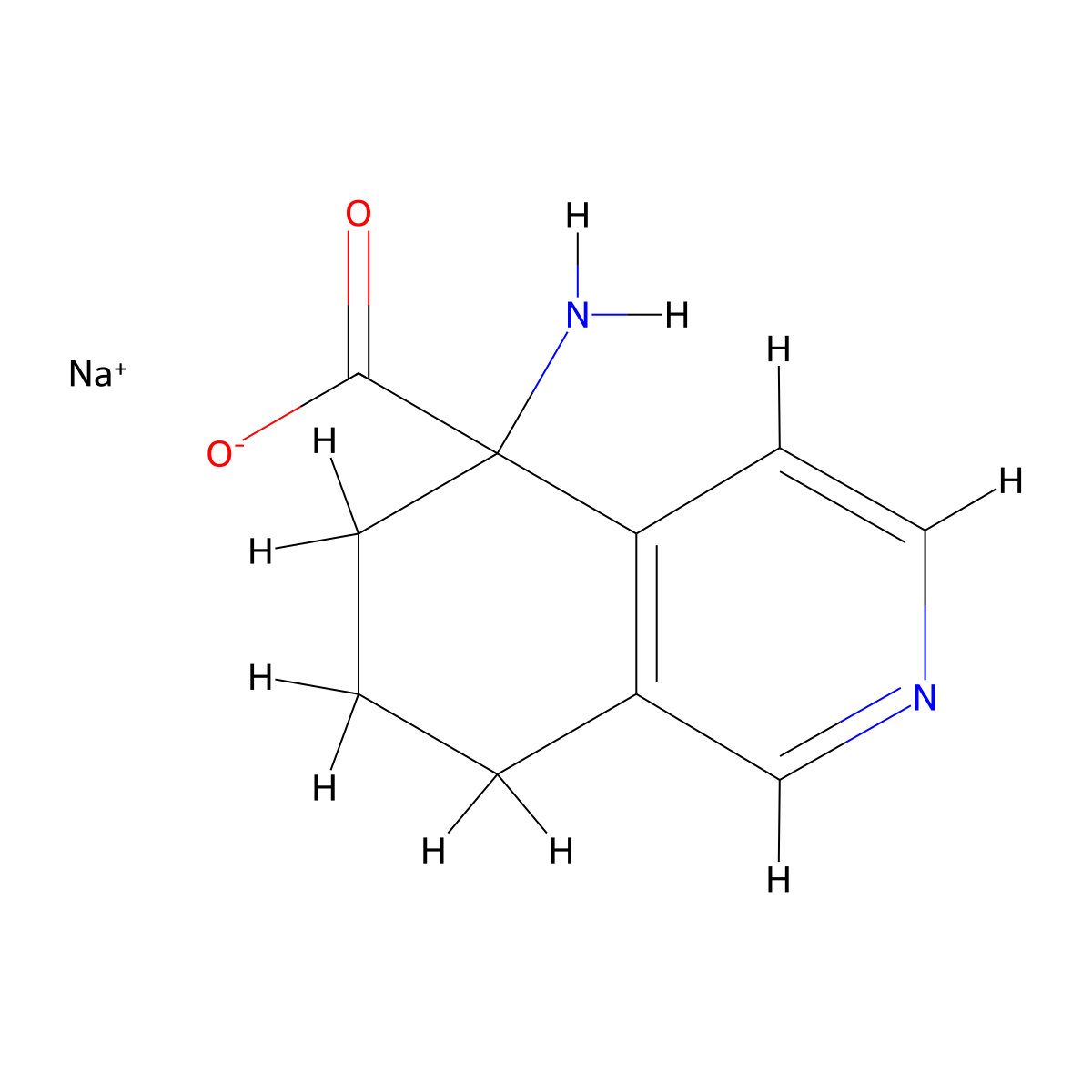 Sodium 5-amino-5,6,7,8-tetrahydroisoquinoline-5-carboxylate molecular structure, CAS 2138217-69-1