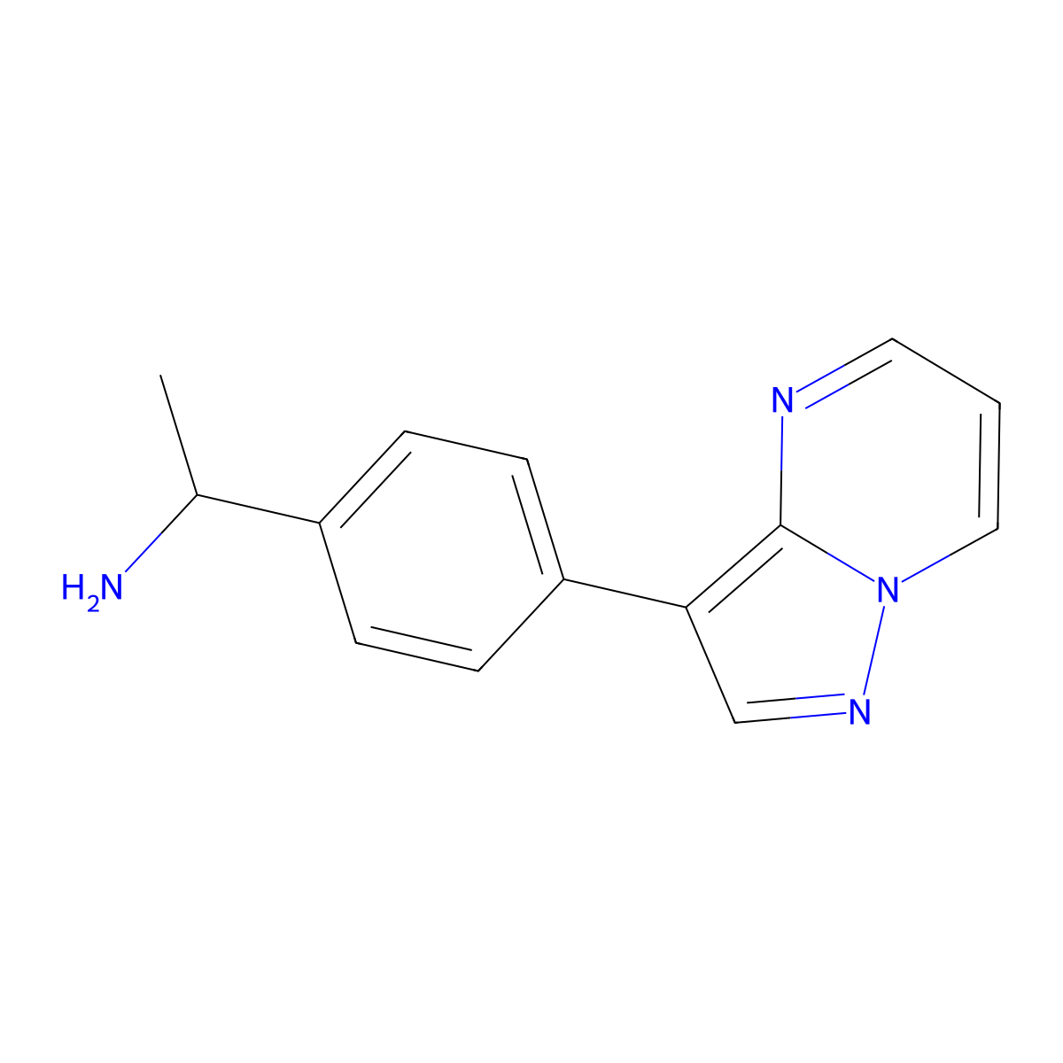 1-(4-{Pyrazolo[1,5-a]pyrimidin-3-yl}phenyl)ethan-1-amine molecular structure, CAS 2138217-89-5