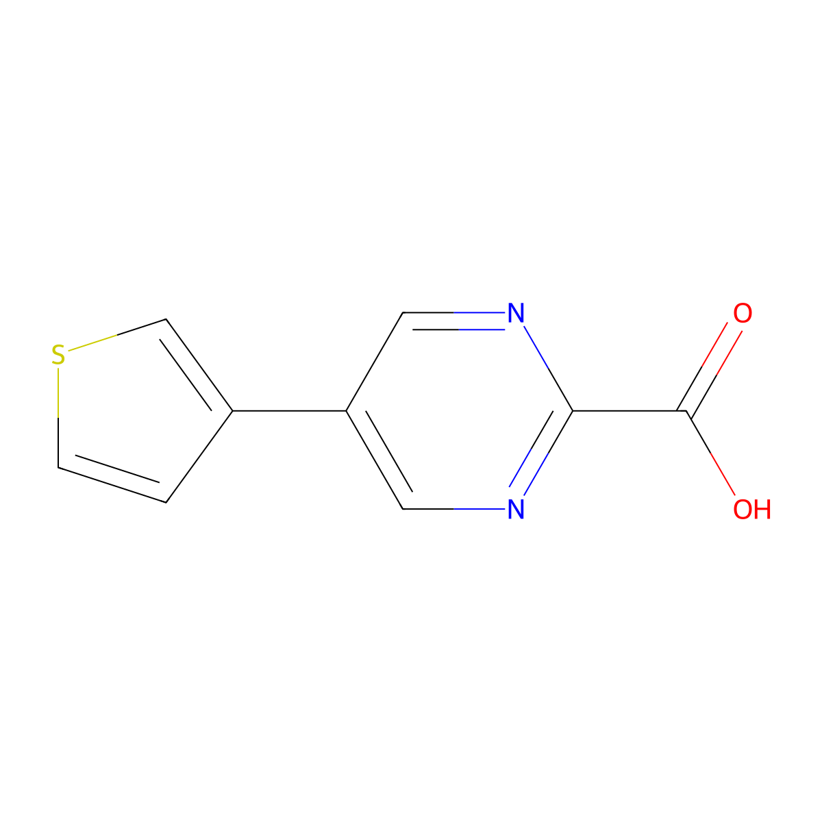 5-(Thiophen-3-yl)pyrimidine-2-carboxylic acid molecular structure, CAS 2138218-02-5