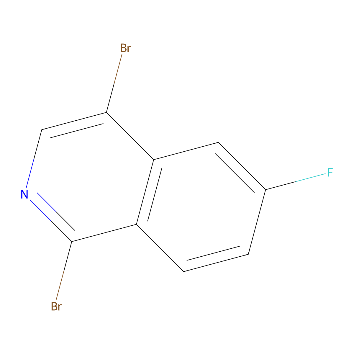 1,4-Dibromo-6-fluoroisoquinoline molecular structure, CAS 2138218-08-1