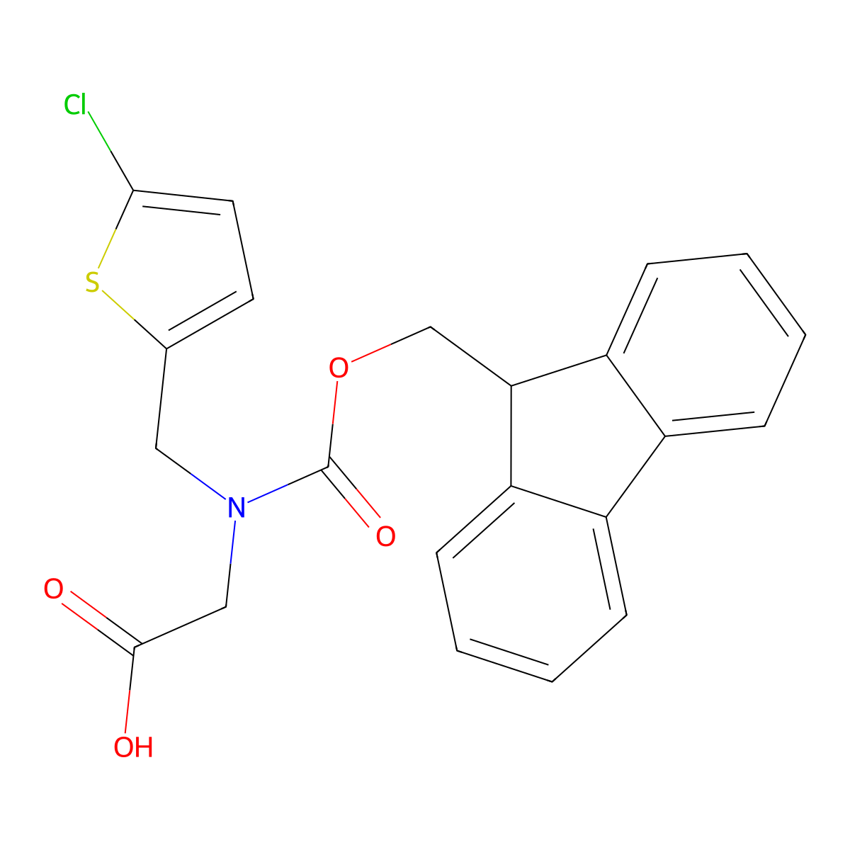 2-{[(5-chlorothiophen-2-yl)methyl]({[(9H-fluoren-9-yl)methoxy]carbonyl})amino}acetic acid molecular structure, CAS 2138218-85-4