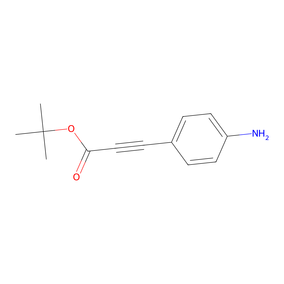 Tert-butyl 3-(4-aminophenyl)prop-2-ynoate molecular structure, CAS 2138219-22-2