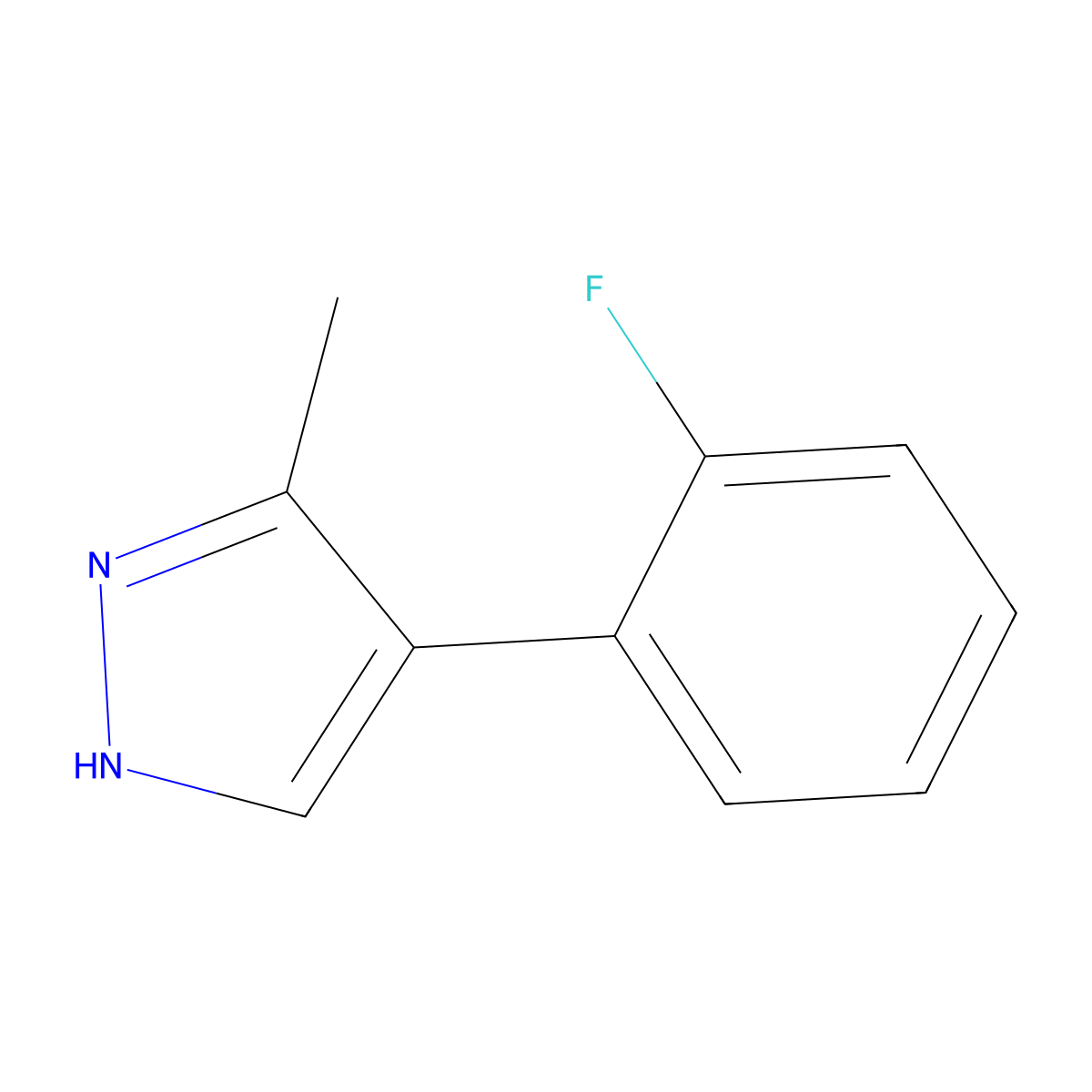 4-(2-Fluorophenyl)-3-methyl-1H-pyrazole molecular structure, CAS 2138219-30-2