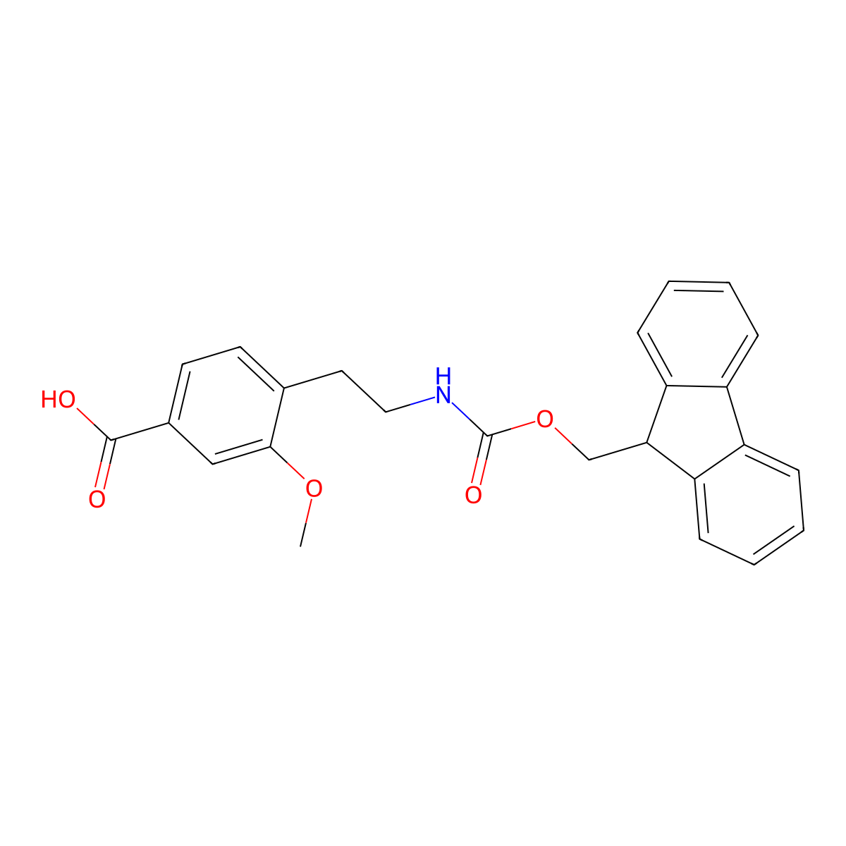 4-[2-(9H-Fluoren-9-ylmethoxycarbonylamino)ethyl]-3-methoxybenzoic acid molecular structure, CAS 2138219-39-1