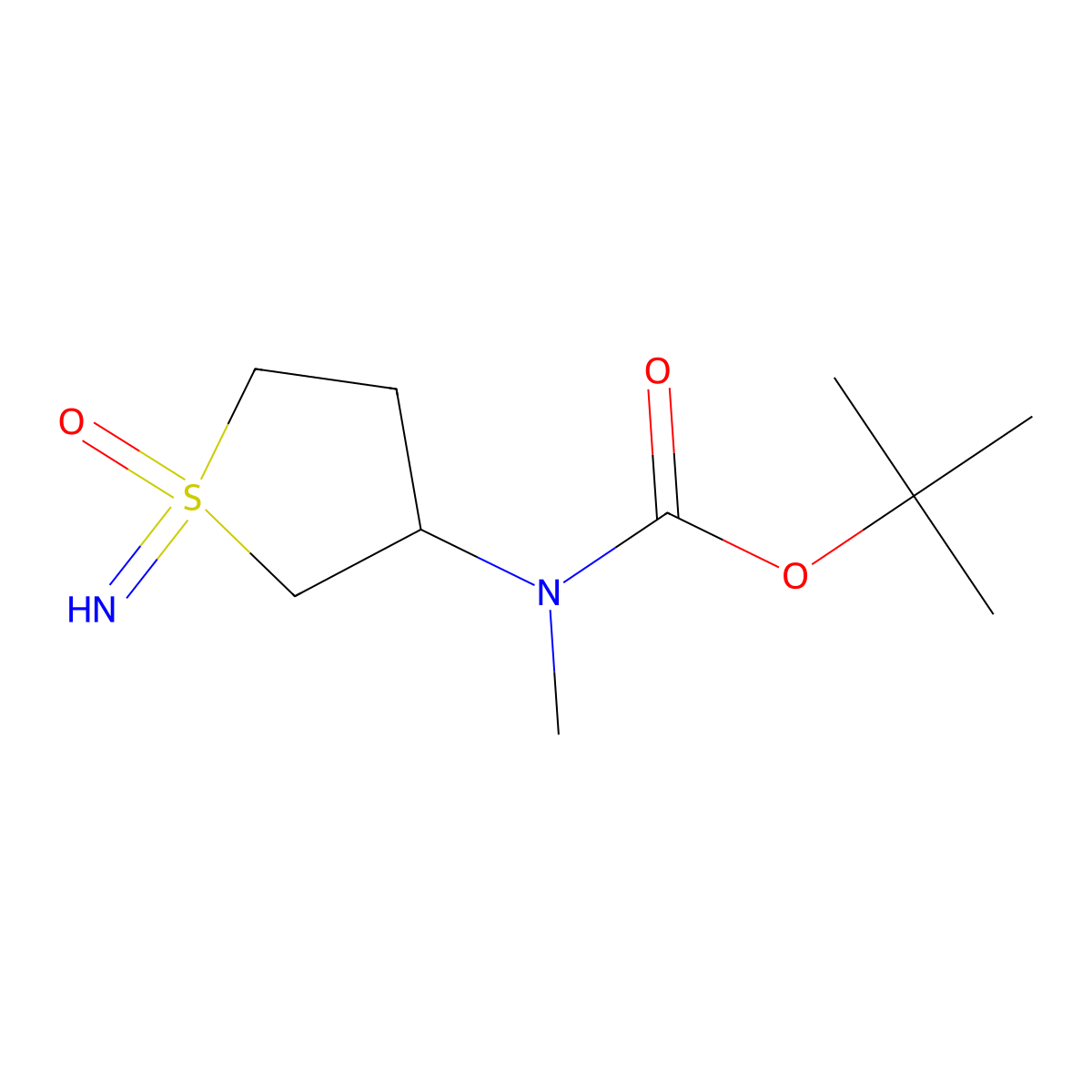 tert-butyl N-(1-imino-1-oxo-1lambda6-thiolan-3-yl)-N-methylcarbamate molecular structure, CAS 2138219-55-1