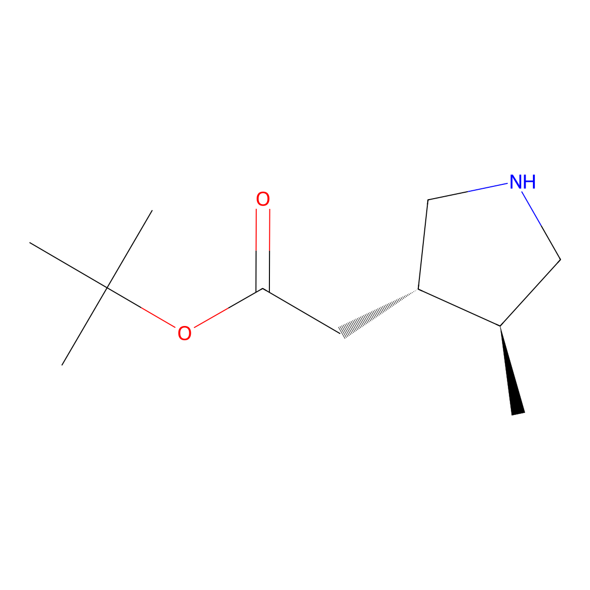 rac-tert-butyl 2-[(3R,4R)-4-methylpyrrolidin-3-yl]acetate molecular structure, CAS 2138220-07-0
