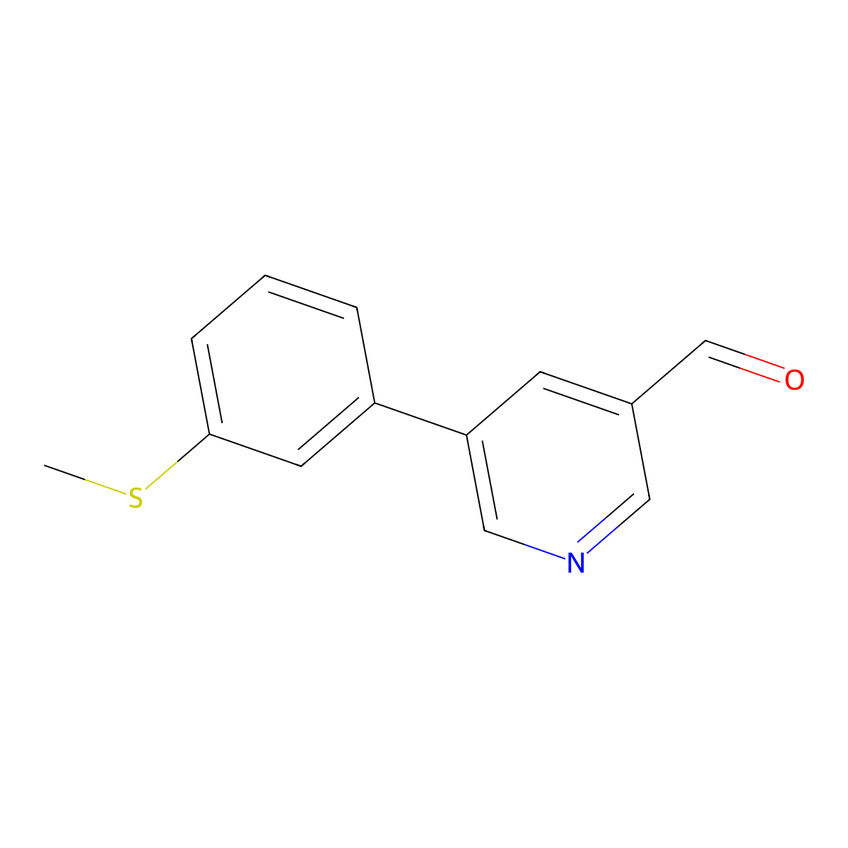 5-[3-(Methylsulfanyl)phenyl]pyridine-3-carbaldehyde molecular structure, CAS 2138221-57-3